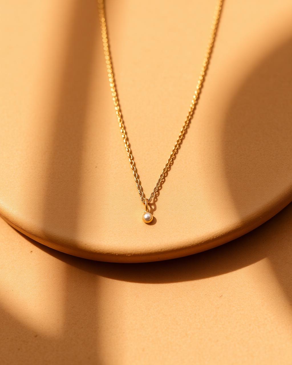Pärlhalsband i 18k guld